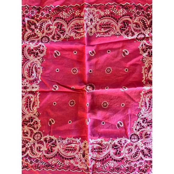 Vtg Pink Bandana Fast Color RN13960 Made in USA - Picture 2 of 5